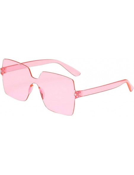 Oversized Sunglasses Oversized Rimless Transparent - B - CD194YUYALR $8.23