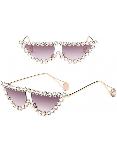 Rimless Oval Cat Eyes Sunglasses Polarized-Hipster Diamond Shade Glasses-Eyewear Unisex - B - CB190O934LE $40.00