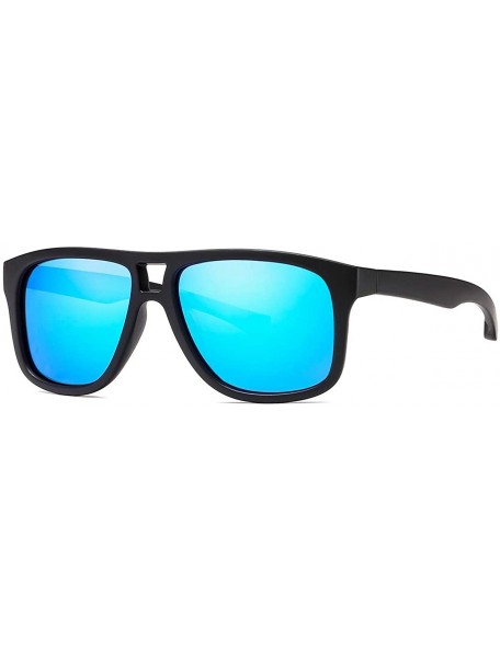 Square Polarized Sunglasses Pilot Square Frame Sport Spectacles For Hunting Fishing Driving K0610 - Blue - CG18K75AWO6 $11.91