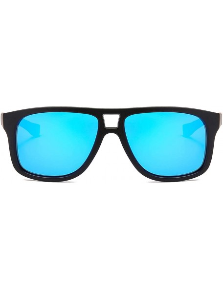 Square Polarized Sunglasses Pilot Square Frame Sport Spectacles For Hunting Fishing Driving K0610 - Blue - CG18K75AWO6 $11.91