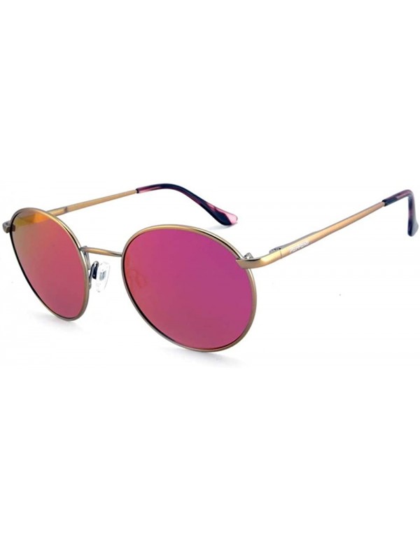 Sport Lennon Sunglasses - Matte Rose Gold / Brown Polarized W/ Diamond Pink Mirror - C5187NMLUT7 $42.50