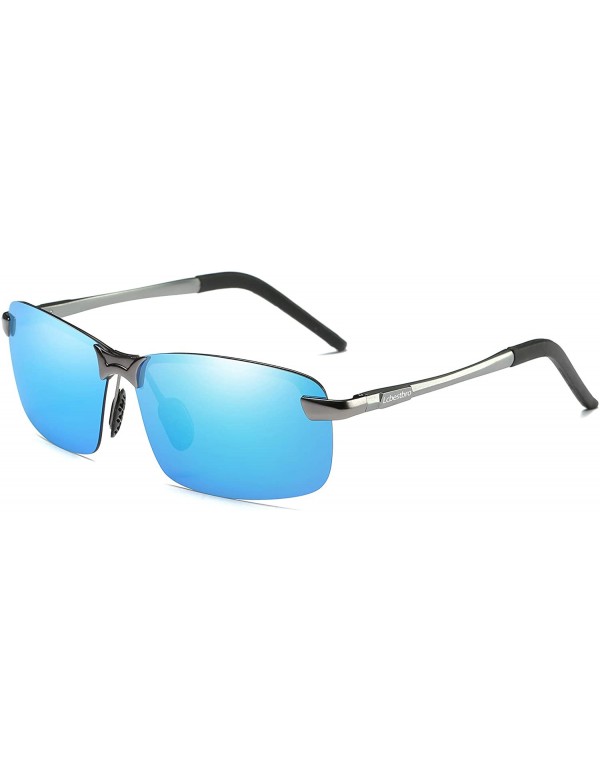 Goggle Men's Polarized Sunglasses for Driving Fishing Golf Metal Glasses UV400 - CJ18SQWMU4X $9.50