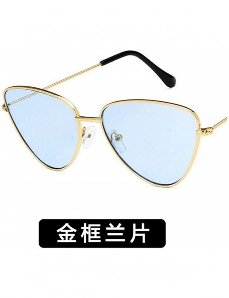 Semi-rimless Fashion Ladies Retro Cat Eye Women Sunglasses Tinted Color Lens Metal Big Frame Popular Classic Sun Glasses - 8 ...