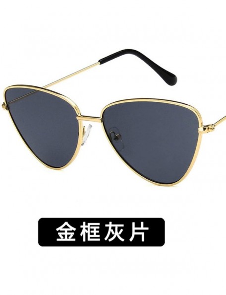 Semi-rimless Fashion Ladies Retro Cat Eye Women Sunglasses Tinted Color Lens Metal Big Frame Popular Classic Sun Glasses - 8 ...