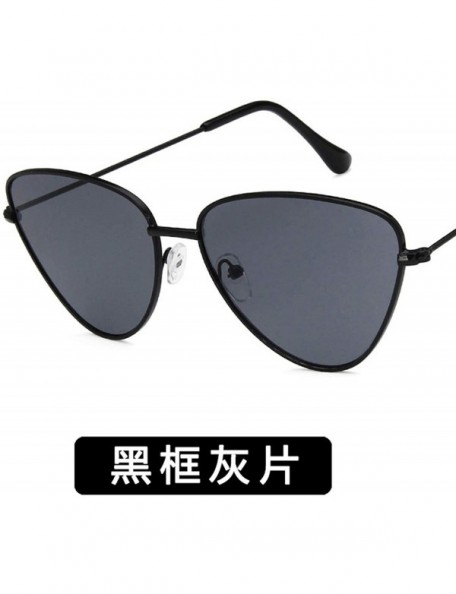 Semi-rimless Fashion Ladies Retro Cat Eye Women Sunglasses Tinted Color Lens Metal Big Frame Popular Classic Sun Glasses - 8 ...