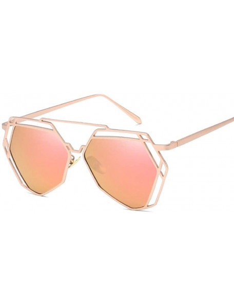 Aviator Metal Polygonal Sunglasses Street Shots for Men and Women's Universal Sunglasses - E - C818QCILYG0 $28.28