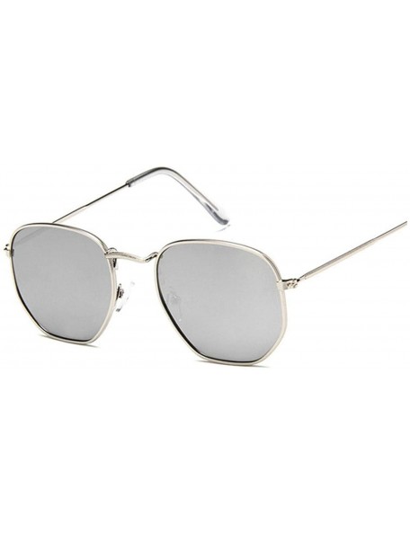 Oval Shield Sunglasses Women Er Mirror Retro Sun Glasses Luxury Vintage Female Black Oculos - Silver Silver - CA198AH3ZWD $57.37