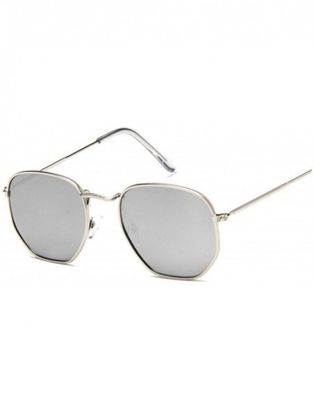 Oval Shield Sunglasses Women Er Mirror Retro Sun Glasses Luxury Vintage Female Black Oculos - Silver Silver - CA198AH3ZWD $29.70