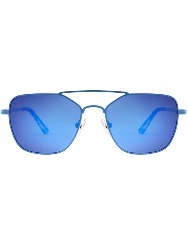 Sport Polarized Sunglasses for Women Men UV400 Protection Sun Glasses Classic Metal Frame - Blue - C6196SWDETQ $15.41