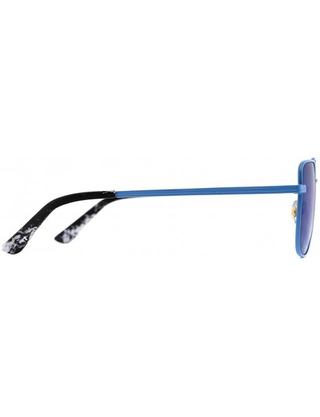 Sport Polarized Sunglasses for Women Men UV400 Protection Sun Glasses Classic Metal Frame - Blue - C6196SWDETQ $15.41