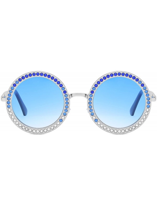 Oversized Round Sunglasses for Women Oversized Rhinestone Circle Glasses FESTIVAL - C218HLYLET3 $12.67