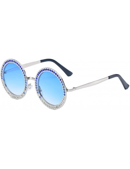 Oversized Round Sunglasses for Women Oversized Rhinestone Circle Glasses FESTIVAL - C218HLYLET3 $12.67