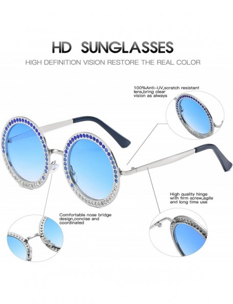 Oversized Round Sunglasses for Women Oversized Rhinestone Circle Glasses FESTIVAL - C218HLYLET3 $12.67