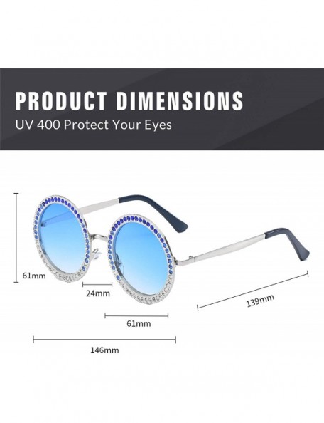 Oversized Round Sunglasses for Women Oversized Rhinestone Circle Glasses FESTIVAL - C218HLYLET3 $12.67