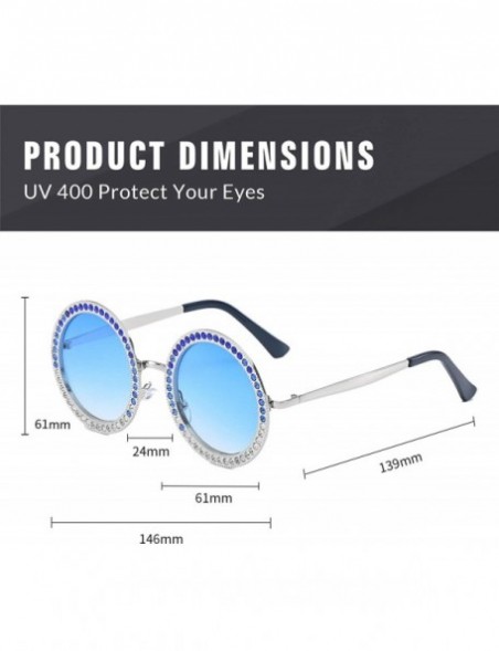 Oversized Round Sunglasses for Women Oversized Rhinestone Circle Glasses FESTIVAL - C218HLYLET3 $12.67