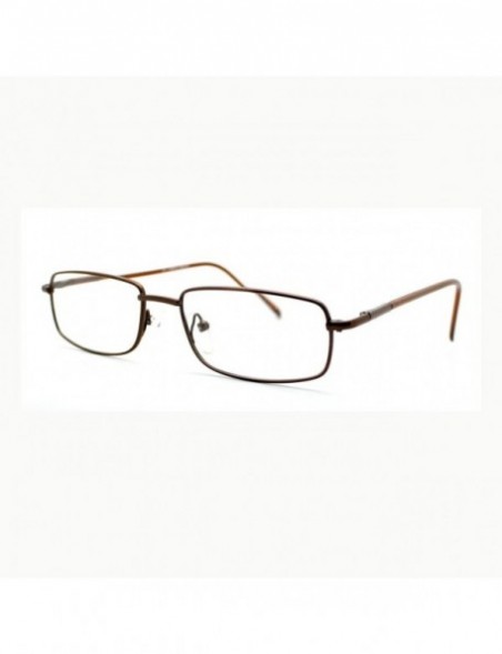 Rectangular Magnified Reading Glasses Rectangle Metal Spring Hinge Various Strength - Brown - CZ11XUN6LEP $12.65