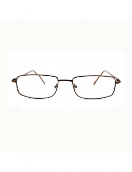 Rectangular Magnified Reading Glasses Rectangle Metal Spring Hinge Various Strength - Brown - CZ11XUN6LEP $12.65