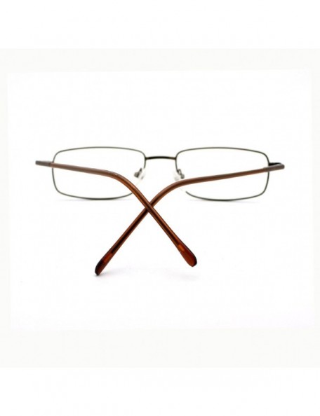 Rectangular Magnified Reading Glasses Rectangle Metal Spring Hinge Various Strength - Brown - CZ11XUN6LEP $12.65