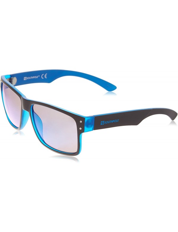 Shield Men's 5003SP Rectangular Sunglasses with 100% UV Protection- 58 mm - Black & Blue - CP18EGURIOO $24.07