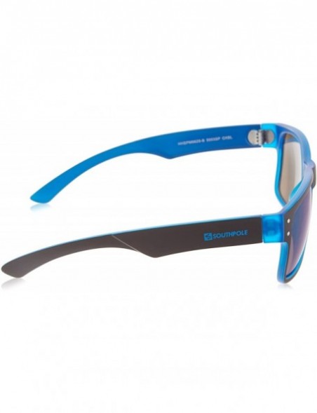 Shield Men's 5003SP Rectangular Sunglasses with 100% UV Protection- 58 mm - Black & Blue - CP18EGURIOO $24.07