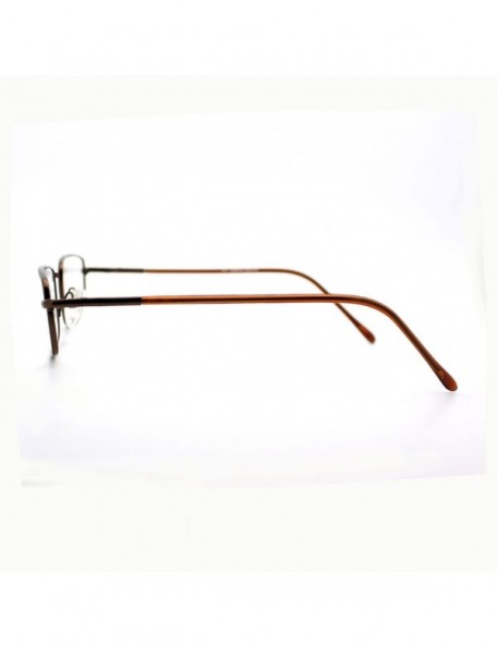 Rectangular Magnified Reading Glasses Rectangle Metal Spring Hinge Various Strength - Brown - CZ11XUN6LEP $12.65