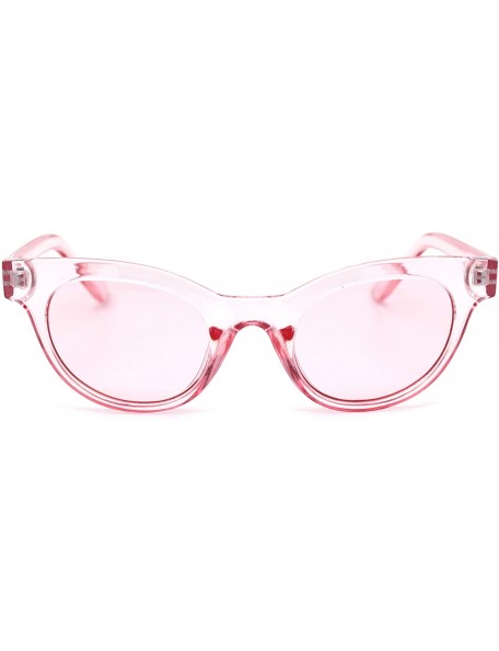 Oval Mod Womens Thick Plastic Oval Hippie Horn Rim Sunglasses - Pink - CJ18YX4YX2R $22.68