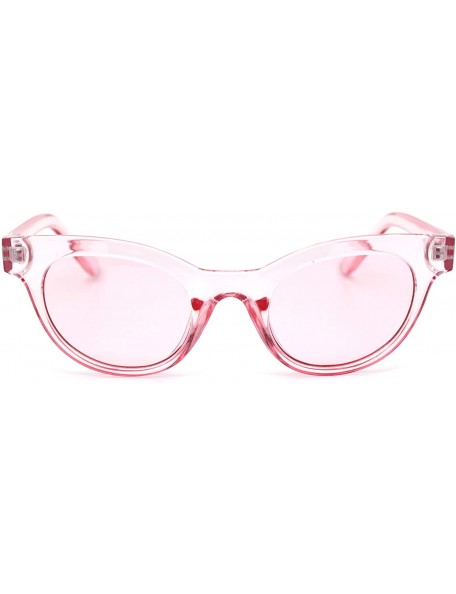 Oval Mod Womens Thick Plastic Oval Hippie Horn Rim Sunglasses - Pink - CJ18YX4YX2R $10.33