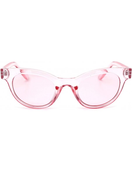 Oval Mod Womens Thick Plastic Oval Hippie Horn Rim Sunglasses - Pink - CJ18YX4YX2R $10.33