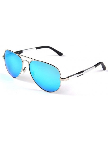 Goggle Anti-luster film classic retro sunglasses polarized sunglasses Colorful sunglasses - Blue Color - CV1264B25TJ $34.76