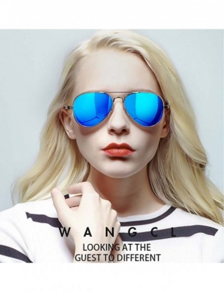 Goggle Anti-luster film classic retro sunglasses polarized sunglasses Colorful sunglasses - Blue Color - CV1264B25TJ $34.76