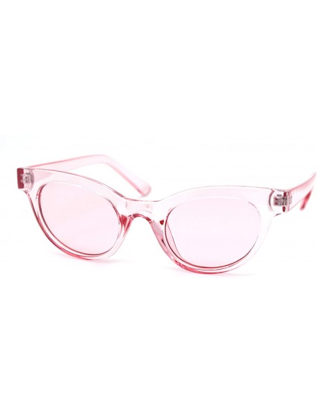 Oval Mod Womens Thick Plastic Oval Hippie Horn Rim Sunglasses - Pink - CJ18YX4YX2R $10.33