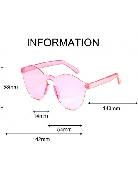 Rimless Heart Shaped Love Rimless Sunglasses One Piece Transparent Candy Color Frameless Glasses Tinted Eyewear - M - CJ1903Z...
