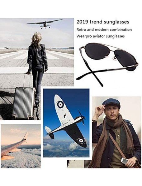Aviator Polarized Sunglasses for Men and Women - Retro Polarized Mens Classic sunglasses - Blackgun - CK18MHETXH5 $19.96