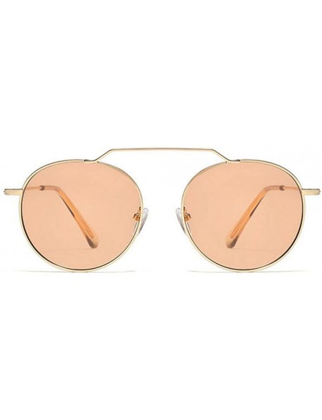 Round Retro Round Sunglasses Men Women Fashion Metal Frame Sun Glasses UV protection - Champagne - CZ18ZZSOZTY $14.76