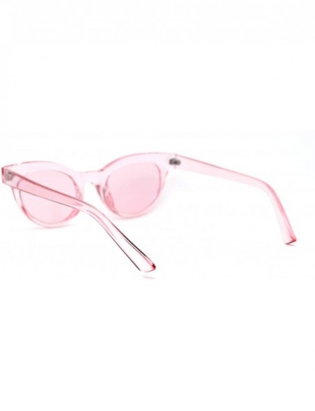 Oval Mod Womens Thick Plastic Oval Hippie Horn Rim Sunglasses - Pink - CJ18YX4YX2R $10.33