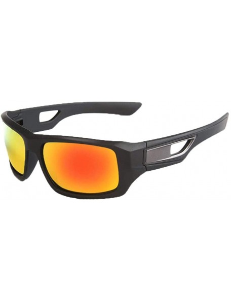 Rectangular Unisex Fashion Polarized Sunglasses - Outdoor Riding Sports Sun Shade Glasses Adult - D - CR18S9CAD2G $9.66