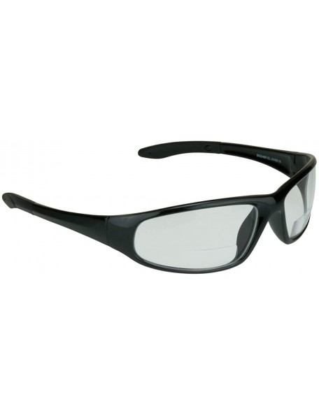 Wrap Bifocal Sunglass Readers ANSI Z87 Safety Grey Clear Yellow HD Outdoor - Clear - C518DT048WO $30.46