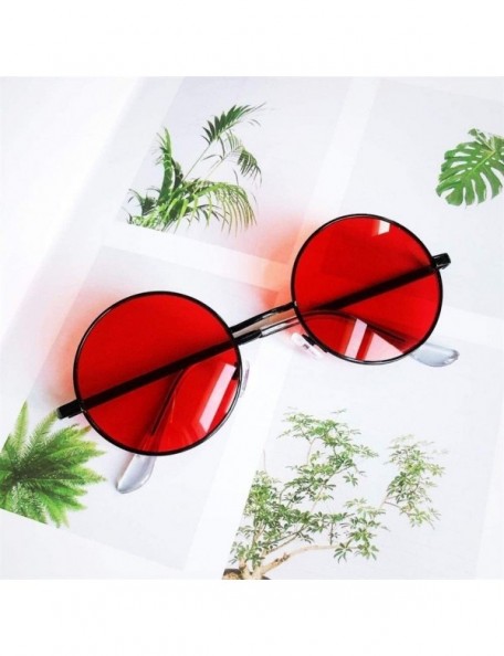 Round Fashion Vintage Sunglasses Luxury Glasses - Double Ash - C6198G5KDI2 $22.89