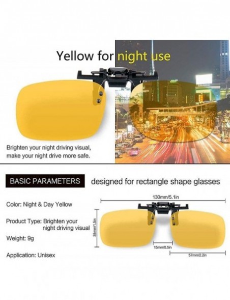 Goggle Women Men Driver Polarized Night Vision Lens Clips on Goggles Sunglasses Sunglasses - Yellow Small - CK18RAWOQ0U $18.42