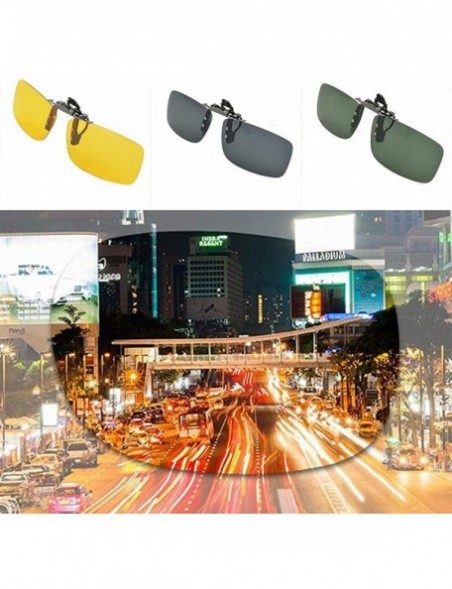 Goggle Women Men Driver Polarized Night Vision Lens Clips on Goggles Sunglasses Sunglasses - Yellow Small - CK18RAWOQ0U $18.42