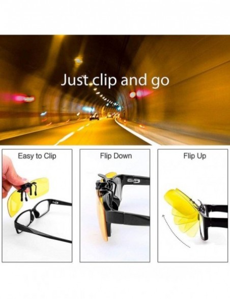 Goggle Women Men Driver Polarized Night Vision Lens Clips on Goggles Sunglasses Sunglasses - Yellow Small - CK18RAWOQ0U $18.42