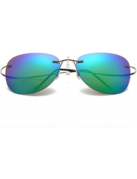 Aviator Titanium No Screw Rimless Polarized Sunglasses For Men Women - Gray - C9180YU4TZA $19.83