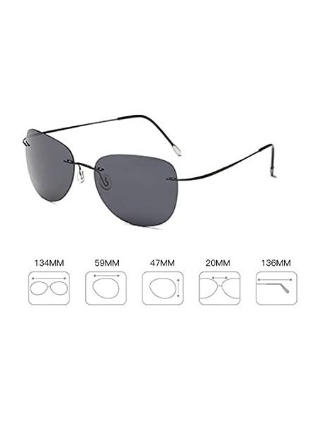 Aviator Titanium No Screw Rimless Polarized Sunglasses For Men Women - Gray - C9180YU4TZA $19.83