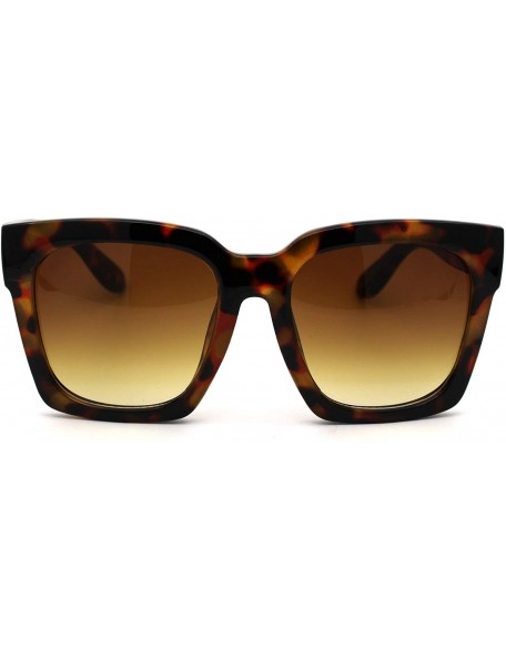 Oversized Womens Boyfriend Style Oversize Horned Rim Thick Plastic Sunglasses - CB18Y2N3M56 $12.51
