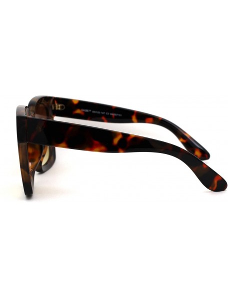 Oversized Womens Boyfriend Style Oversize Horned Rim Thick Plastic Sunglasses - CB18Y2N3M56 $12.51