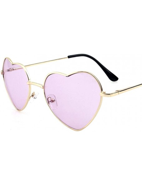 Goggle Cute Heart Shape Metal Frame Polarized Mirrored Sunglasses - Red - CU18WKYO8SW $11.52