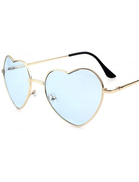 Goggle Cute Heart Shape Metal Frame Polarized Mirrored Sunglasses - Red - CU18WKYO8SW $11.52