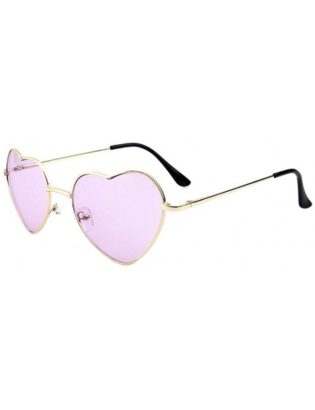 Goggle Cute Heart Shape Metal Frame Polarized Mirrored Sunglasses - Red - CU18WKYO8SW $11.52