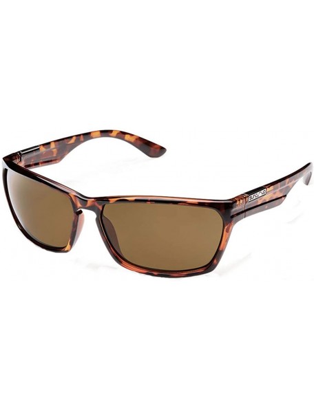Rectangular Optics Cutout Polarized Sunglasses - Tortoise - C211XG8WTR7 $45.29