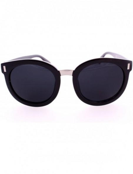 Round Retro Round Thick Frame Sunglasses - Black Frame - C112HSCQVKR $15.00